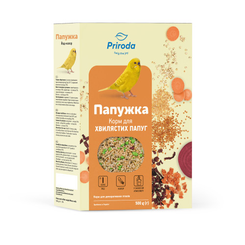 Корм Природа Папужка Йод колор для хвилястих попугаїв 500 г Київ - фото 1