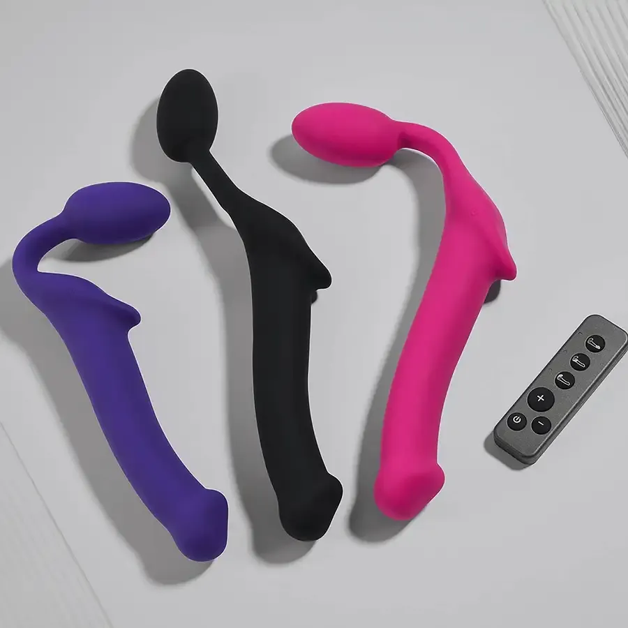 Безремінний страпон з вібрацією Strap-On-Me Vibrating Fuchsia XL, діам. 4,7см, пульт ДК, регульований Львів - фото 8