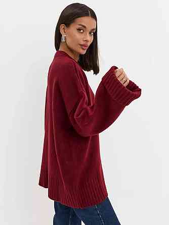 Женский базовый оверсайз свитер машинная вязка Бордо Одесса