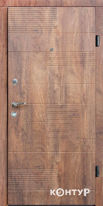 Двери квартирные, серия ТИП 12.2 модель 144 спил коньячный/крафт белый Киев - изображение 1