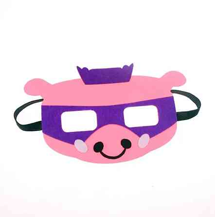 Детская маска Свинья 15 на 11 см розово-фиолетовый Киев