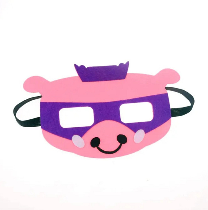 Детская маска Свинья 15 на 11 см розово-фиолетовый Киев - изображение 1