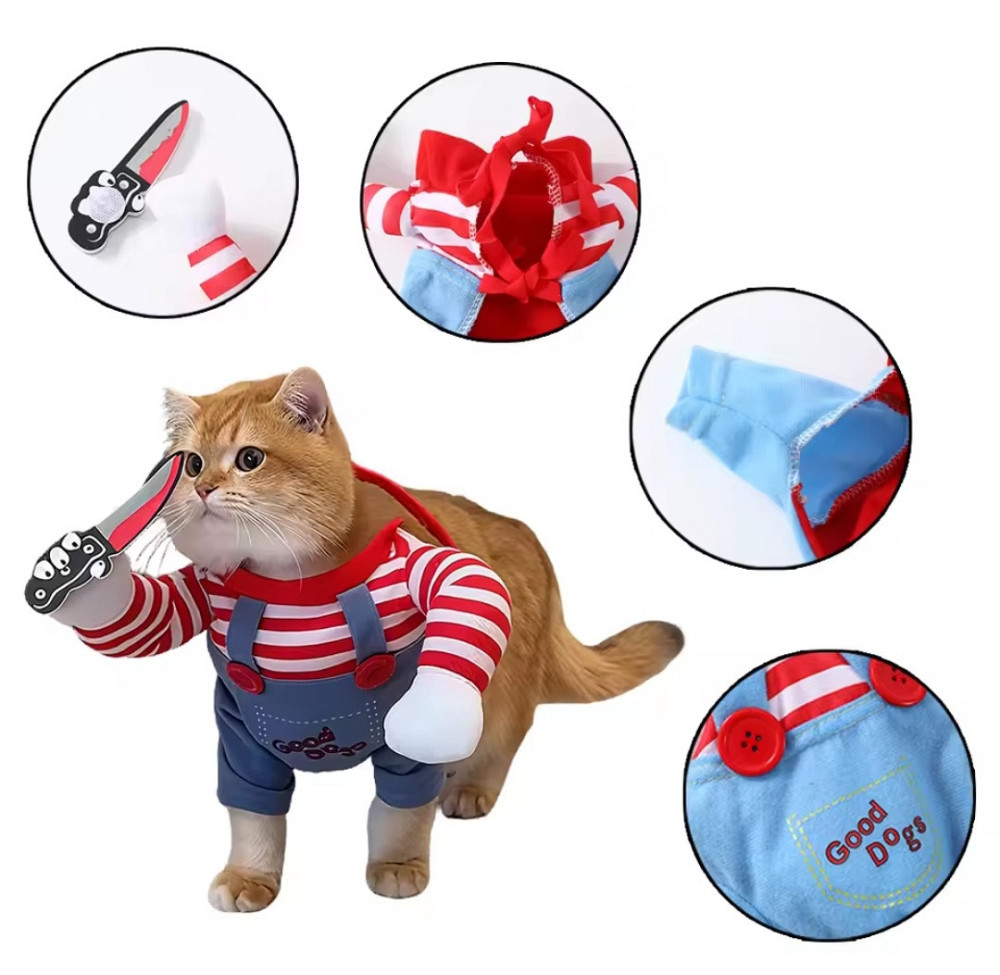 Костюм для домашніх тварин Чакі L на Хелловін різнокольоровий Київ - фото 6