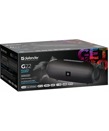 Акустическая bluetooth колонка Defender (1.0) G22 20Вт TF USB AUX (Черный) Винница - изображение 6