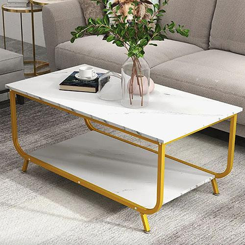 Журнальний столик Costway Marble білий маленький сучасний з дсп у вітальню журнальні столи столики Київ - фото 1