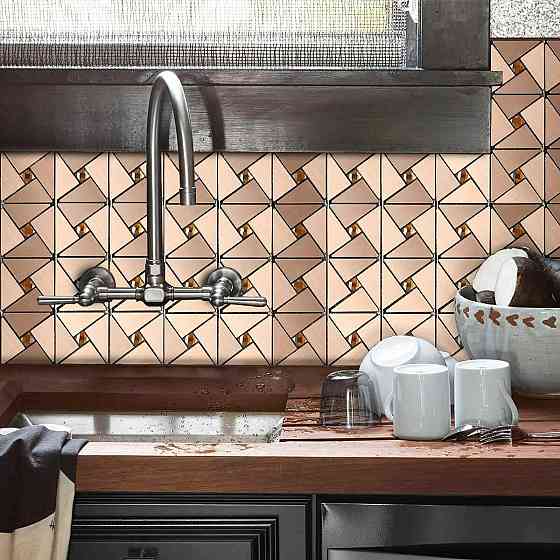 Самоклеющаяся алюминиевая плитка 300х300х3мм Медная со стразами SW-00001416 (D) Киев