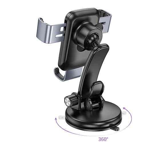 Тримач для мобільного BOROFONE BH95 Warrior gravity car holder(center console) Black Metal Gray (6941991105340) Київ