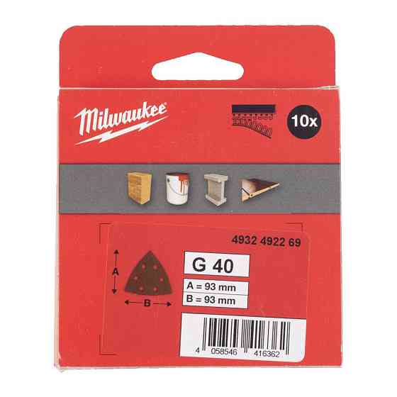 Папір шдіфувальний MILWAUKEE, 93х93х93мм HL, зерно 60, (10шт) Одеса