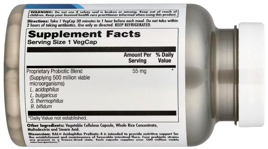 Пробіотик KAL Acidophilus Probiotic 4 100 капс Київ - фото 3
