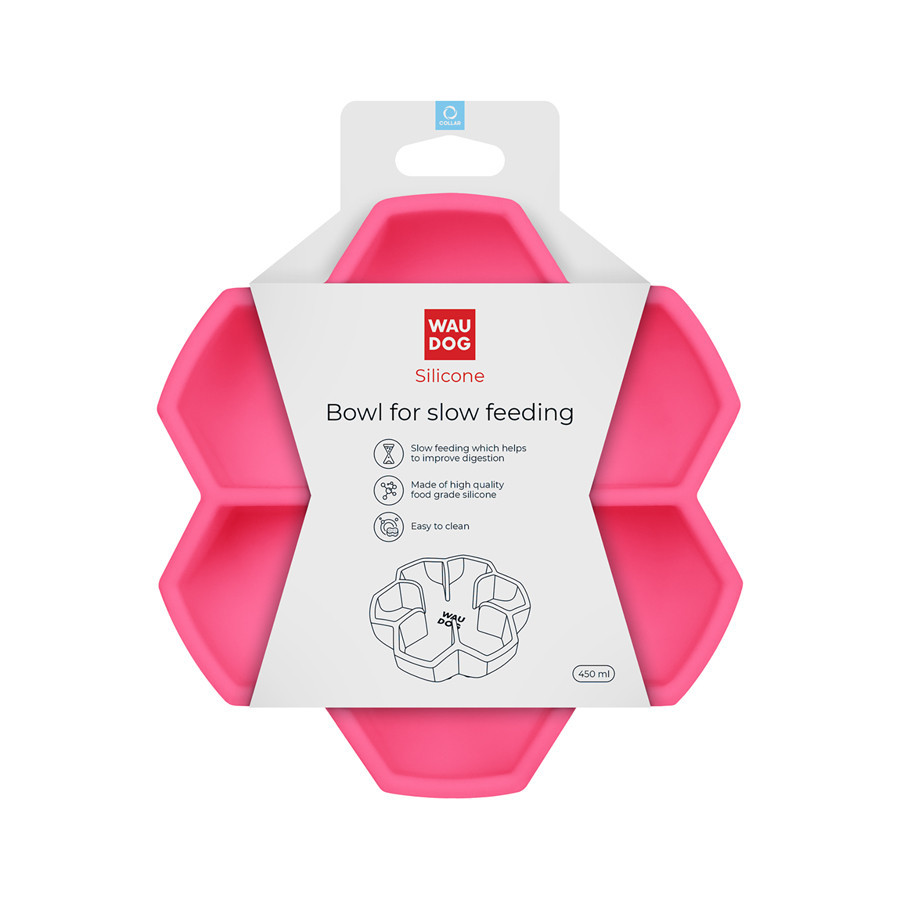 Миска для медленного питания WAUDOG Silicone, 450 мл, розовый Киев - изображение 2