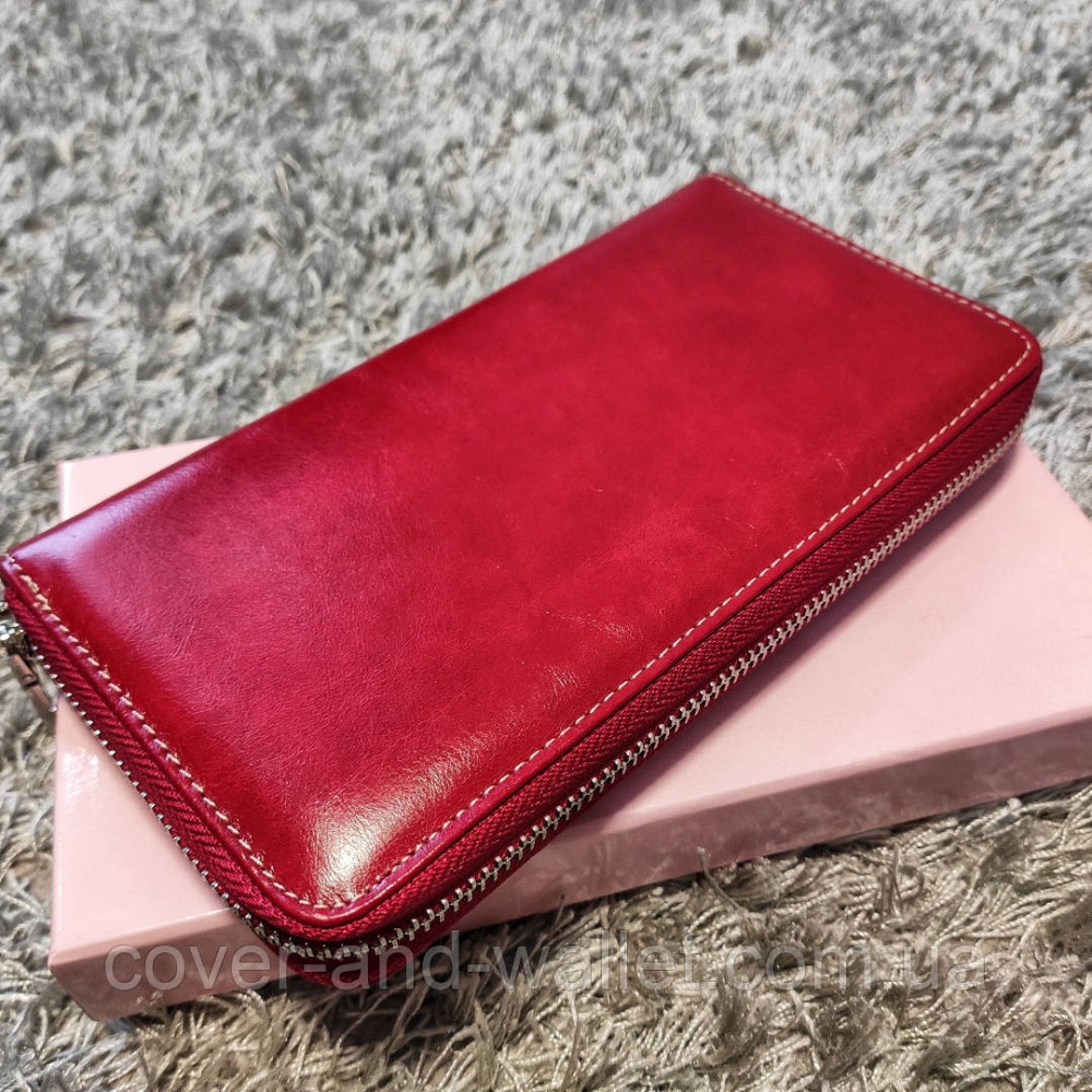 Червоний жіночий шкіряний гаманець клатч на блискавці Marco Coverna MC 7003 Київ - фото 2