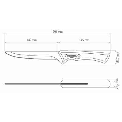 Кухонний ніж Tramontina Churrasco Black для обвалювання 152 мм (22840/106) Вінниця