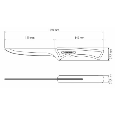 Кухонный нож Tramontina Churrasco Black для обвалювання 152 мм (22840/106) Винница - изображение 6