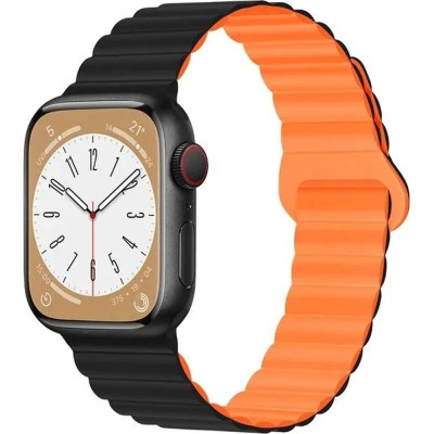 Ремешок для смарт-часов Drobak Silicone Magnetic Link для Apple Watch All Series 38/40/41mm Black orange (898923) Винница - изображение 1