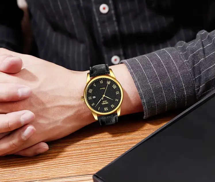 Чоловічий наручний годинник Skmei 9058 Чорний з золотим Київ - фото 7