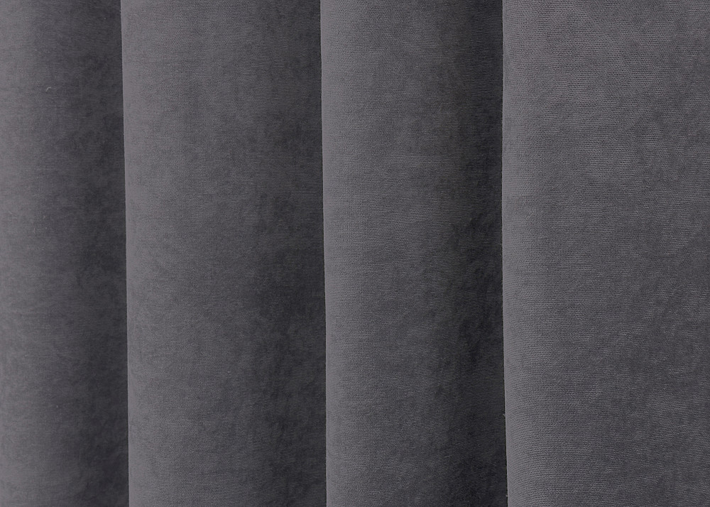 Комплект коротких штор VR-Textil Мікровелюр Petek YL № 1706ш Графітовий 130х170 см 2 шт (35-0377) Київ - фото 7