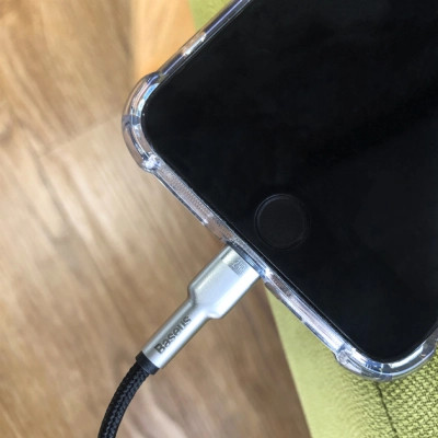 Дата кабель USB 2.0 AM to Lightning 1.0m Cafule Metal 2.4A black Baseus (CALJK-A01) Винница - изображение 5