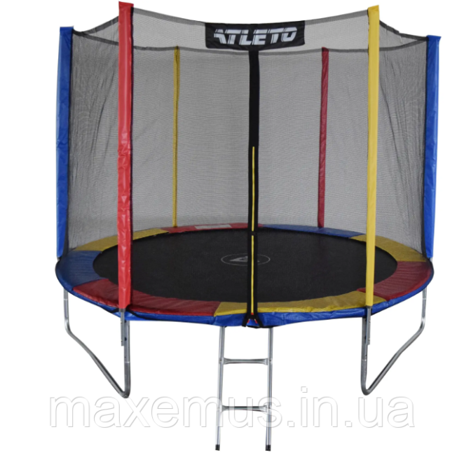 Батут Atleto 312 см (10 ft) Multikolor с внешней сеткой и лестницей (нагрузка до 150 кг) + Подарки Мостиська - фото 15