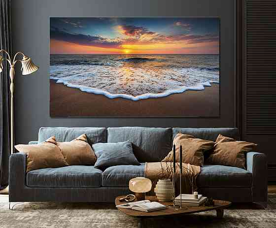 Картина холст в гостиную / спальню   Морські хвилі    MLP_39 70x140 см Киев