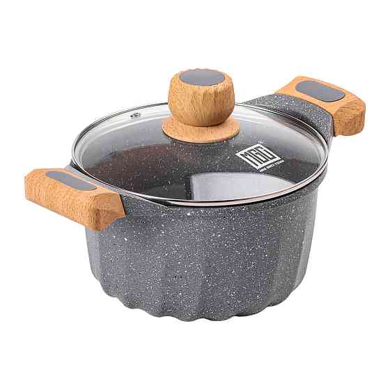MGC Алюмінієва каструля об'ємом 3 літри з кришкою Ø 20 см. Мармур з антипригарним покриттям MGC Коломыя