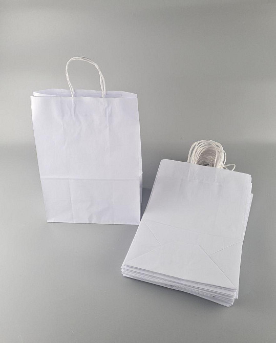 Пакет паперовий білий з ручками 36*25*11см білий 25 шт Харків - фото 3