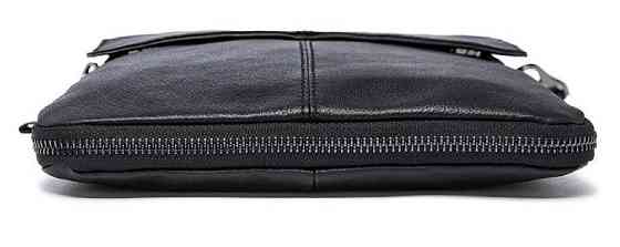 Кожаный мужской мессенджер Vintage 14884 Черный Киев