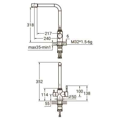 Смеситель AQUATICA KT-4B770P Винница