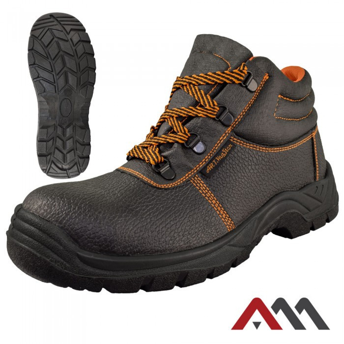 Робочі черевики з пресованої шкіри  з металевими носком і підошвою. 45 Київ - фото 1