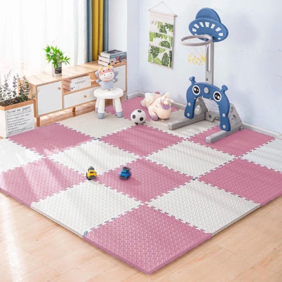 Коврик-пазл напольный, термоковрик,без покрытия,Eva-пены 6 пазлов 60*60 см,площадь покрытия 2,16 м²,толщина 1 см, розовый Каменец-Подольский