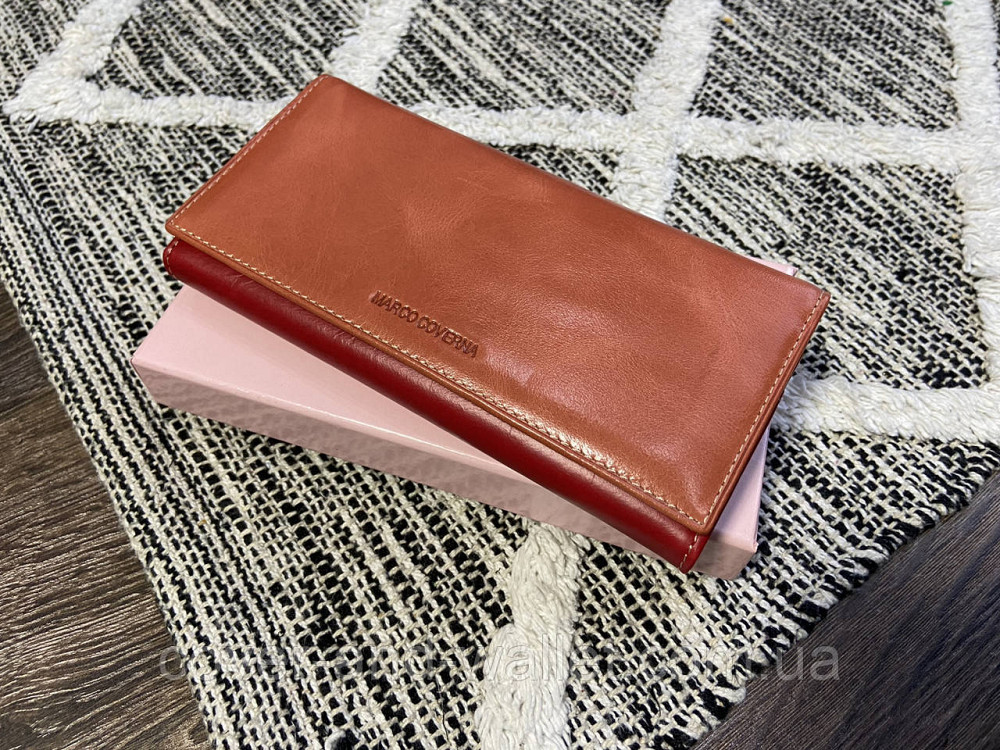 Класичний жіночий гаманець пудрового кольору із гладкої шкіри Marco Coverna Київ - фото 2