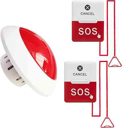 Система вызова K-4L+K-HC-P беспроводная белая 1 пейджер + 2 водонепроницаемые кнопки для ванной/больницы 150 Киев