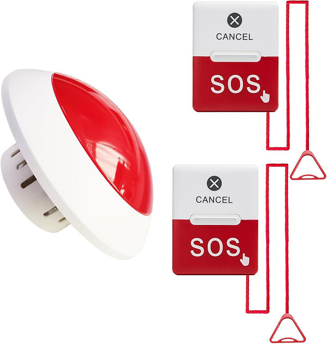 Система вызова K-4L+K-HC-P беспроводная белая 1 пейджер + 2 водонепроницаемые кнопки для ванной/больницы 150 Киев - изображение 1