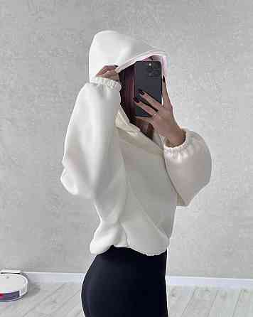 Жіноча стильна та тепла зіп-худі оверсайз трьохнитка на флісі Одеса