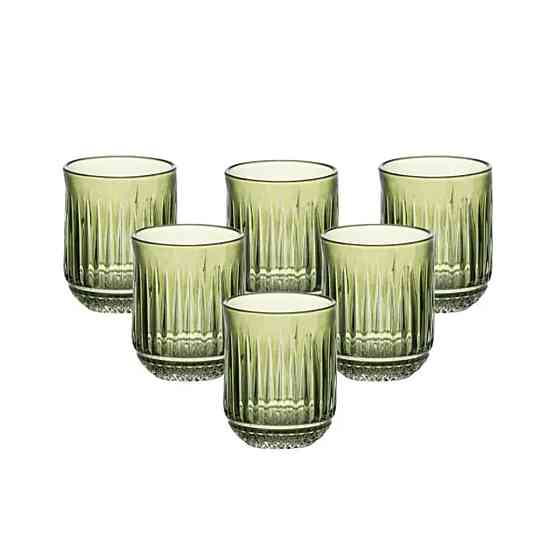 Набір склянок 6 штук по 250 мл скляні зелений HP4147 Коломыя