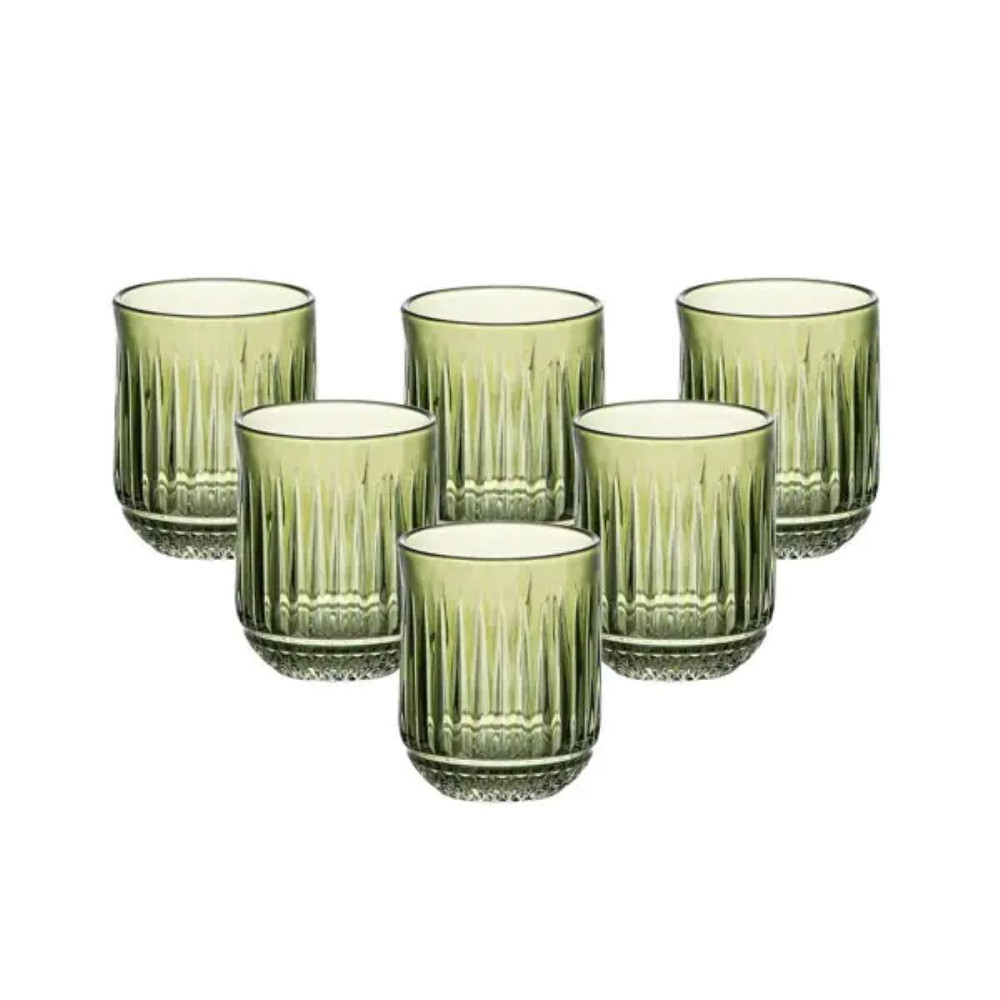Набір склянок 6 штук по 250 мл скляні зелений HP4147 Коломыя - изображение 1