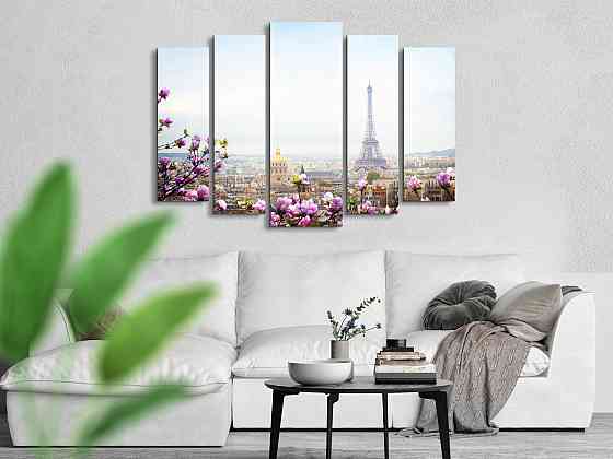 Модульна картина Париж Весна Art-321_5 ( 80х118см ) Київ