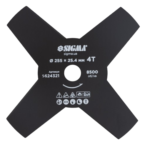 Ніж до садового тримера d255*25,4мм 4T SIGMA Житомир