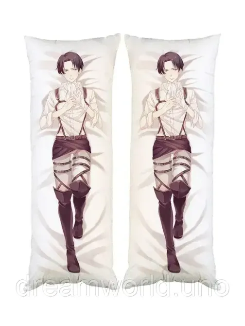 Подушка дакимакура Леви Акерман Атака титанов декоративная ростовая подушка для обнимания двусторонняя 40х120 Харьков - изображение 1
