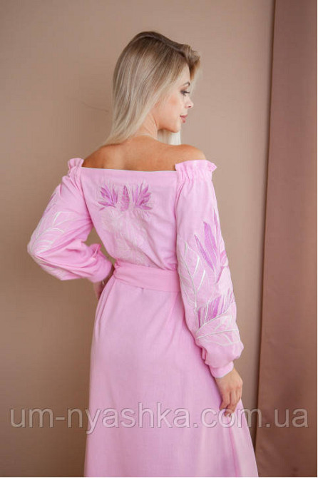 Жіноча вишита сукня на льоні Княжна червона Кривий Ріг - фото 9