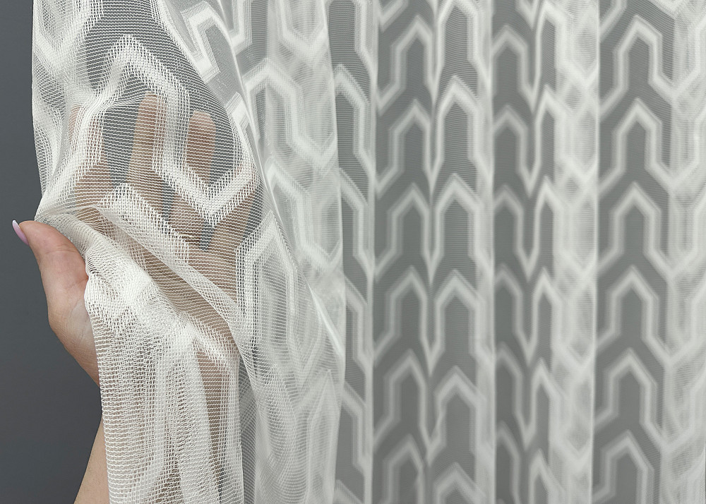 Тюль жаккард цвет молочный 2001т Киев - изображение 3