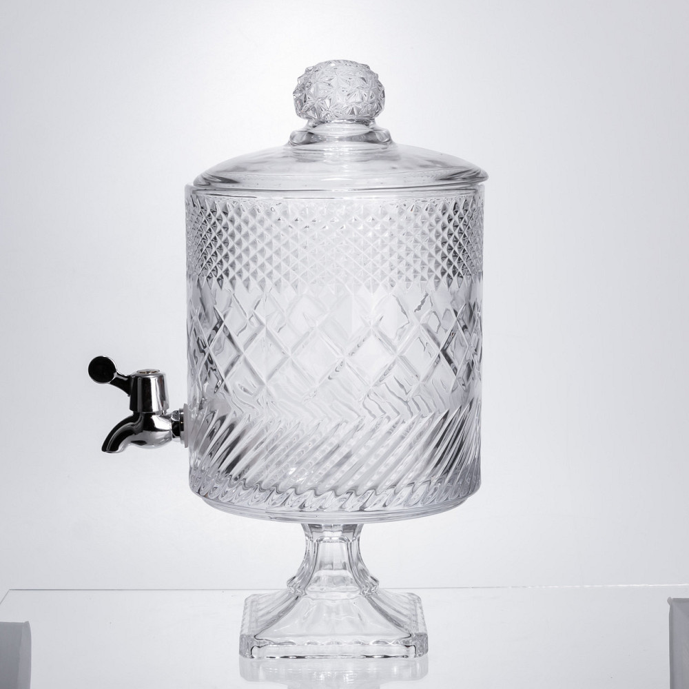 Yiwu Лимонадниця з краном на підставці скляна 4,5 л HP-19-4 Коломия - фото 5