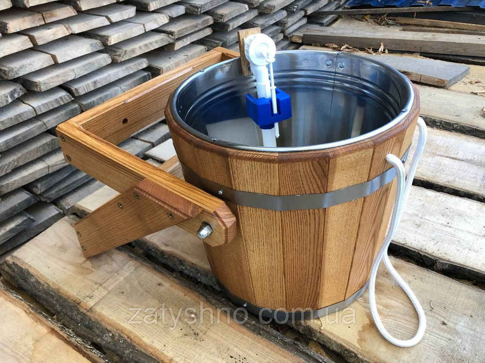 Ведро-водопад с нержавеющей вставкой 20 л, ясень Киев - изображение 2