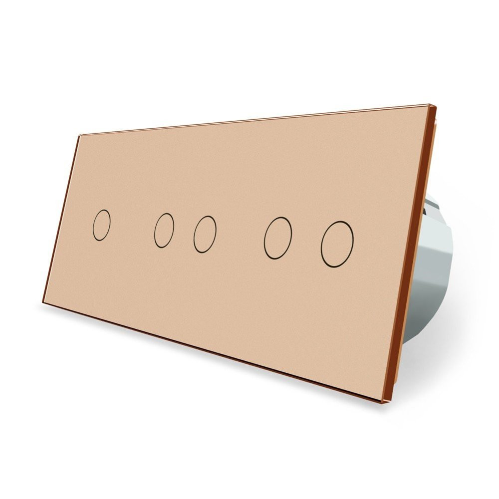 LIVOLO Розумний сенсорний ZigBee вимикач 5 сенсорів (1-2-2) Livolo золото скло (VL-C701Z/C702Z/ Коломыя - изображение 6