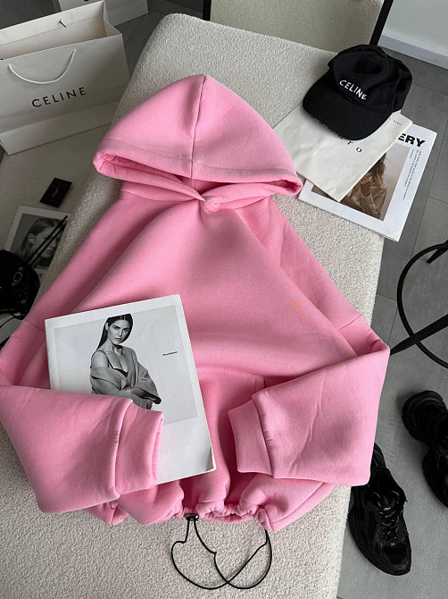 Женская базовая кофта худи из турецкой тринитки на флисе Одесса - изображение 7