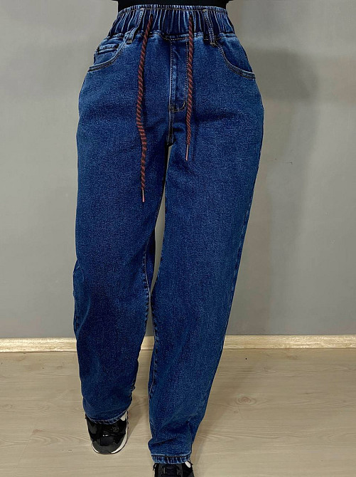 Джинси жіночі Vanver 8335 утеплені на флісі MOM з резинкою на талії сині, синій, 31, 31, 88 см, 112 см Київ - фото 5