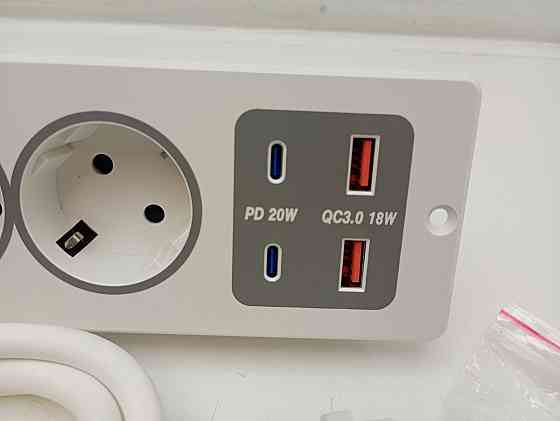 Врізна потрійна розетка 2*USB QC 3.0 18W, 2*Type-C PD 20W Луцк