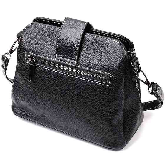 Замечательная сумка для стильных женщин из натуральной кожи Черная (Vintage) Киев