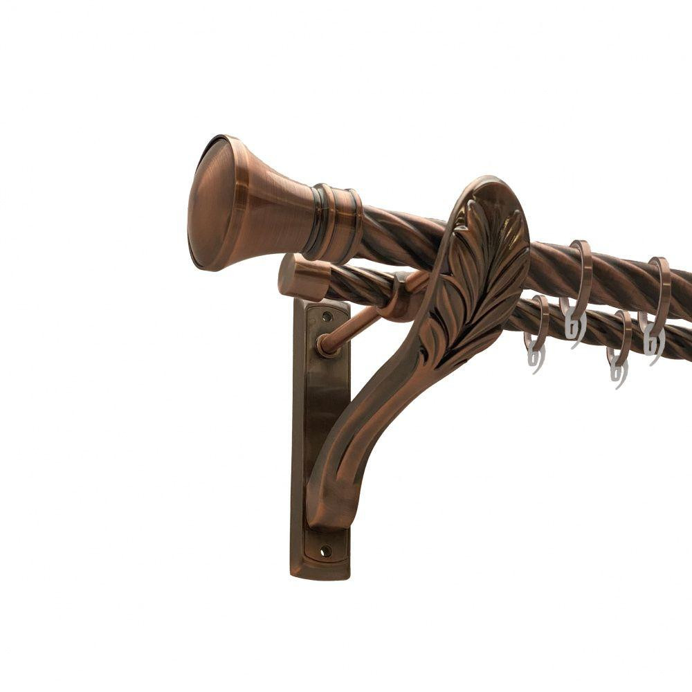 Карниз Orvit Люксор металевий дворядний ретро скручена труба кільце фасонне металеве  Мідь 25\19 мм 240 см Львов - изображение 1