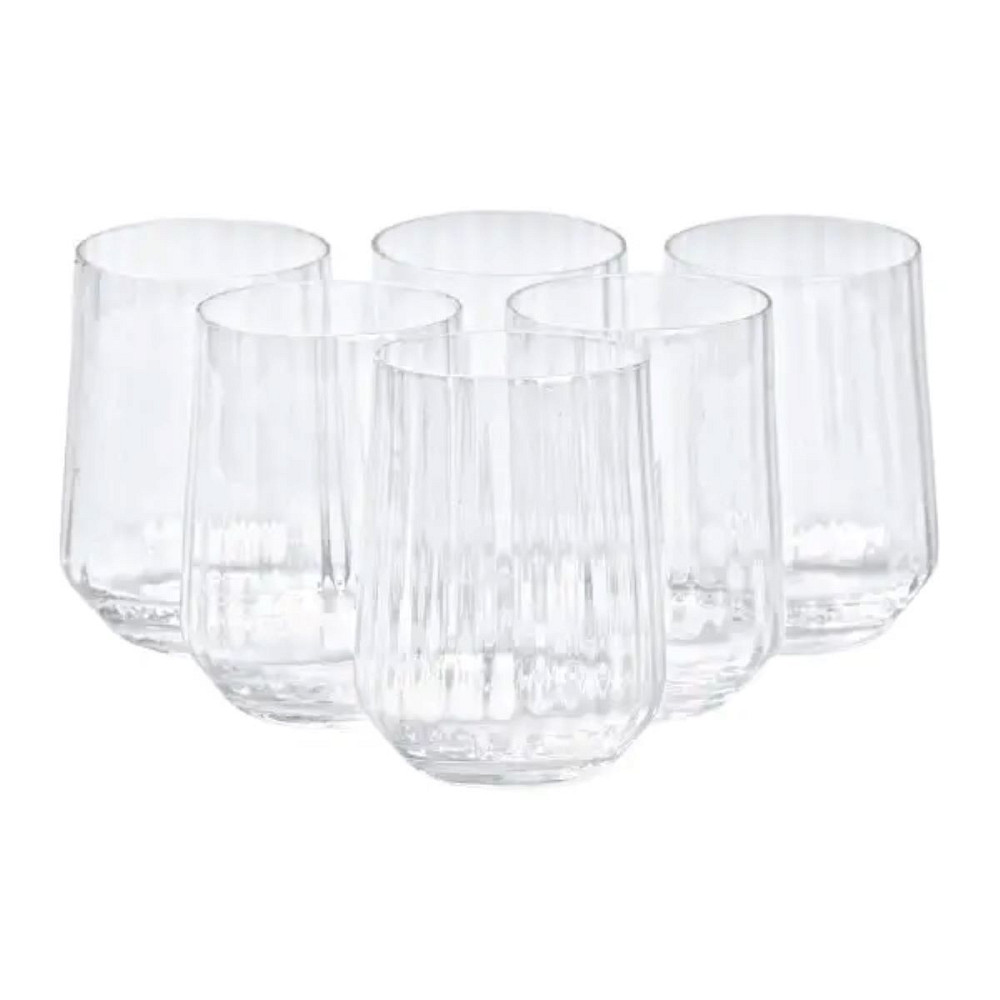 Набір склянок ребристих 6 штук по 450 мл прозорий HP98 Коломыя - изображение 1