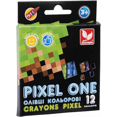 Карандаши цветные Школярик Crayons Pixel One 12 цветов (316121007-UA) Винница - изображение 1